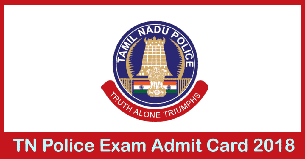 TN Police Si Admit card 2018