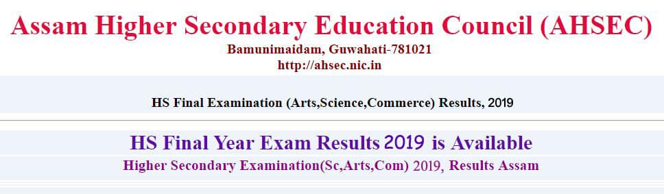 Ahsec 2Nd Year Results 2019
