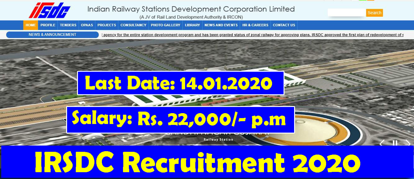 IRSDC Recruitment 2020