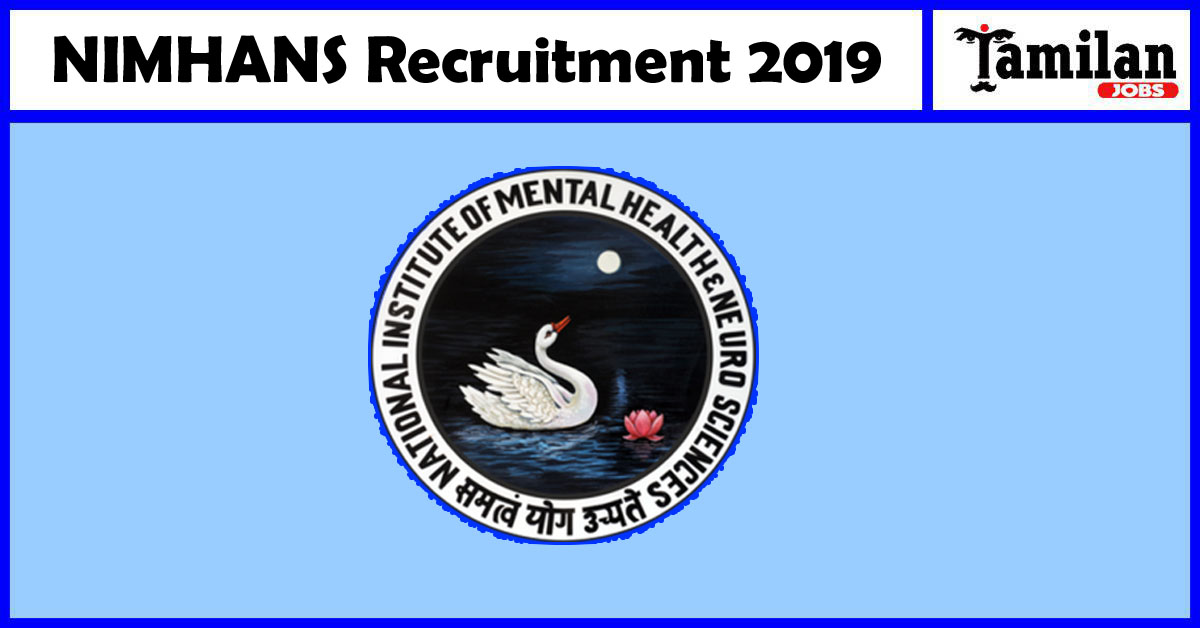 NIMHANS Recruitment 2019