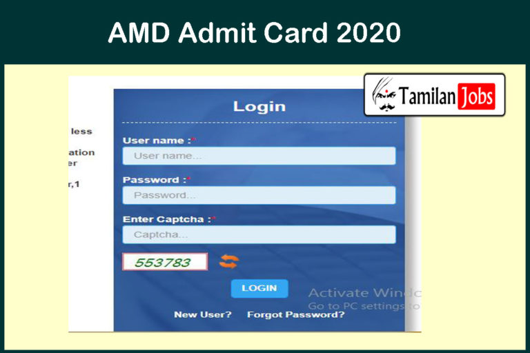 AMD Admit Card 2020
