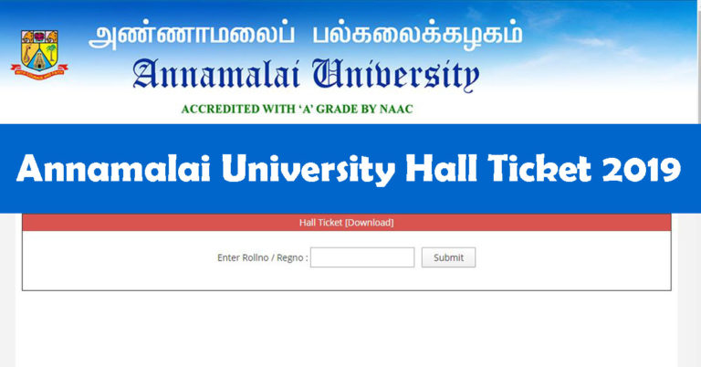 Annamalai University Hall Ticket 2019