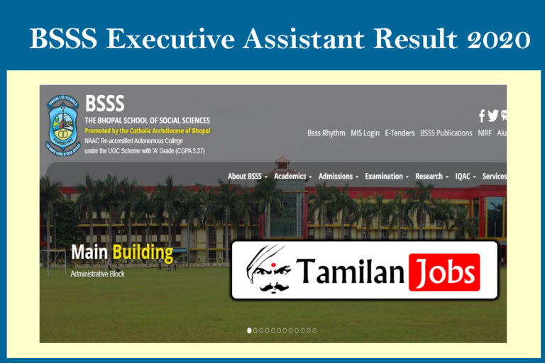 BSSS Executive Assistant Result 2020