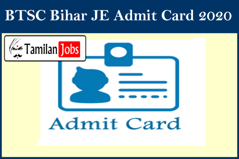 BTSC Bihar JE Admit Card 2020