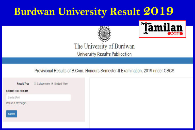 Burdwan University Result 2019