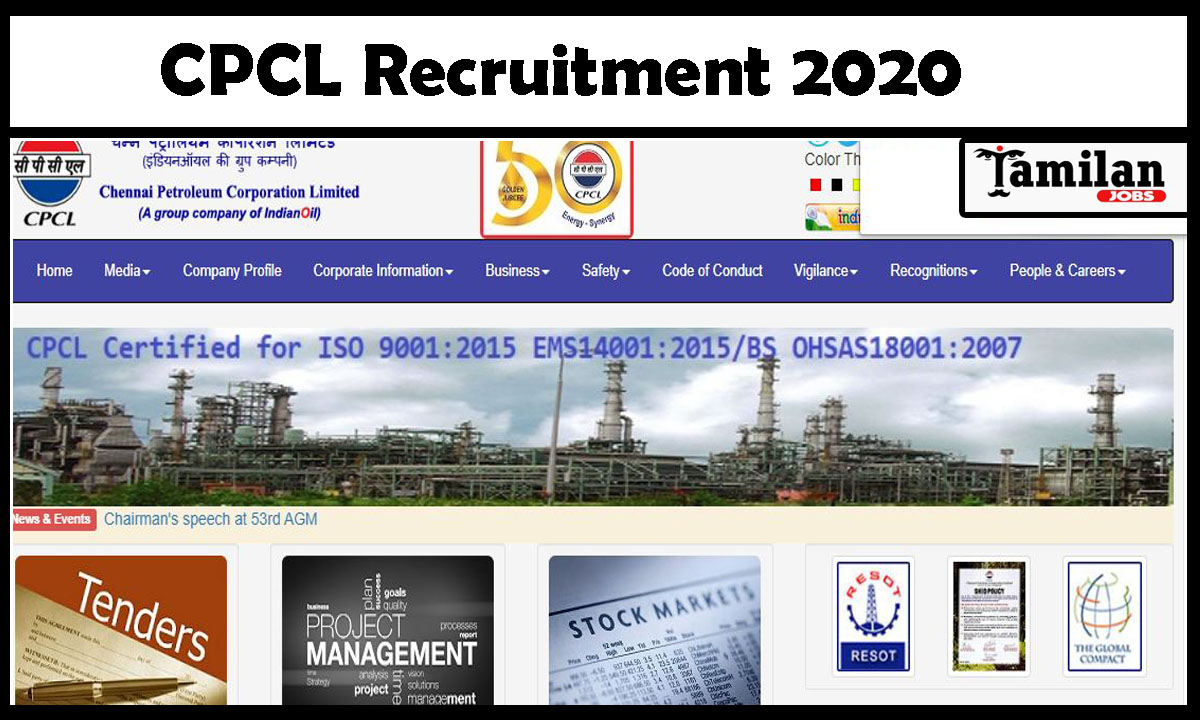 CPCL Recruitment 2020