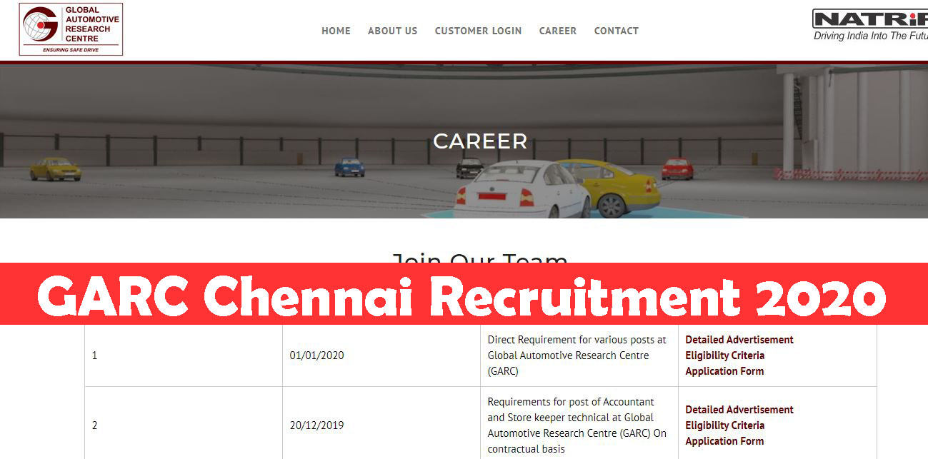 GARC Chennai Recruitment 2020