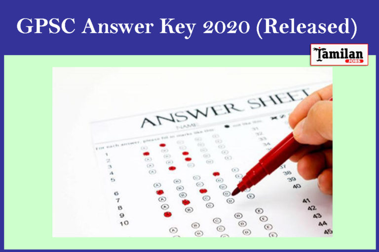 GPSC Answer Key 2020