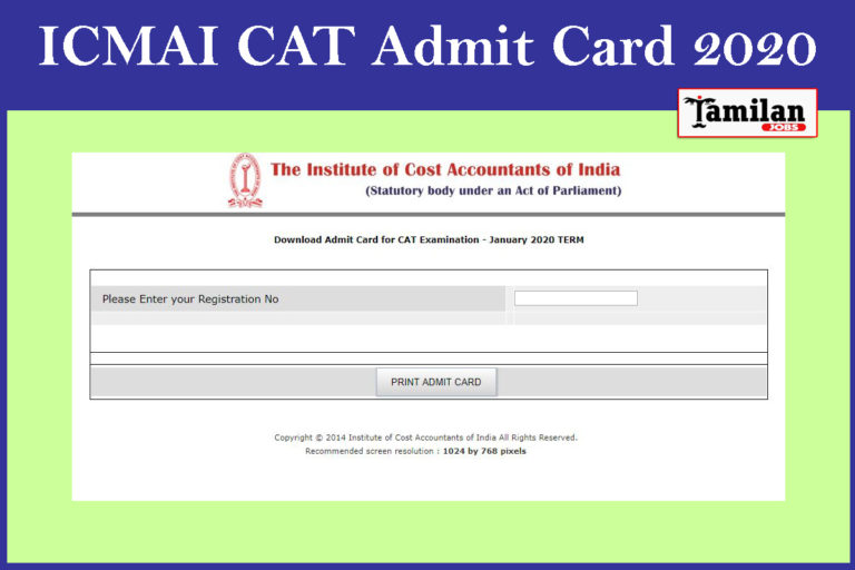 ICMAI CAT Admit Card 2020