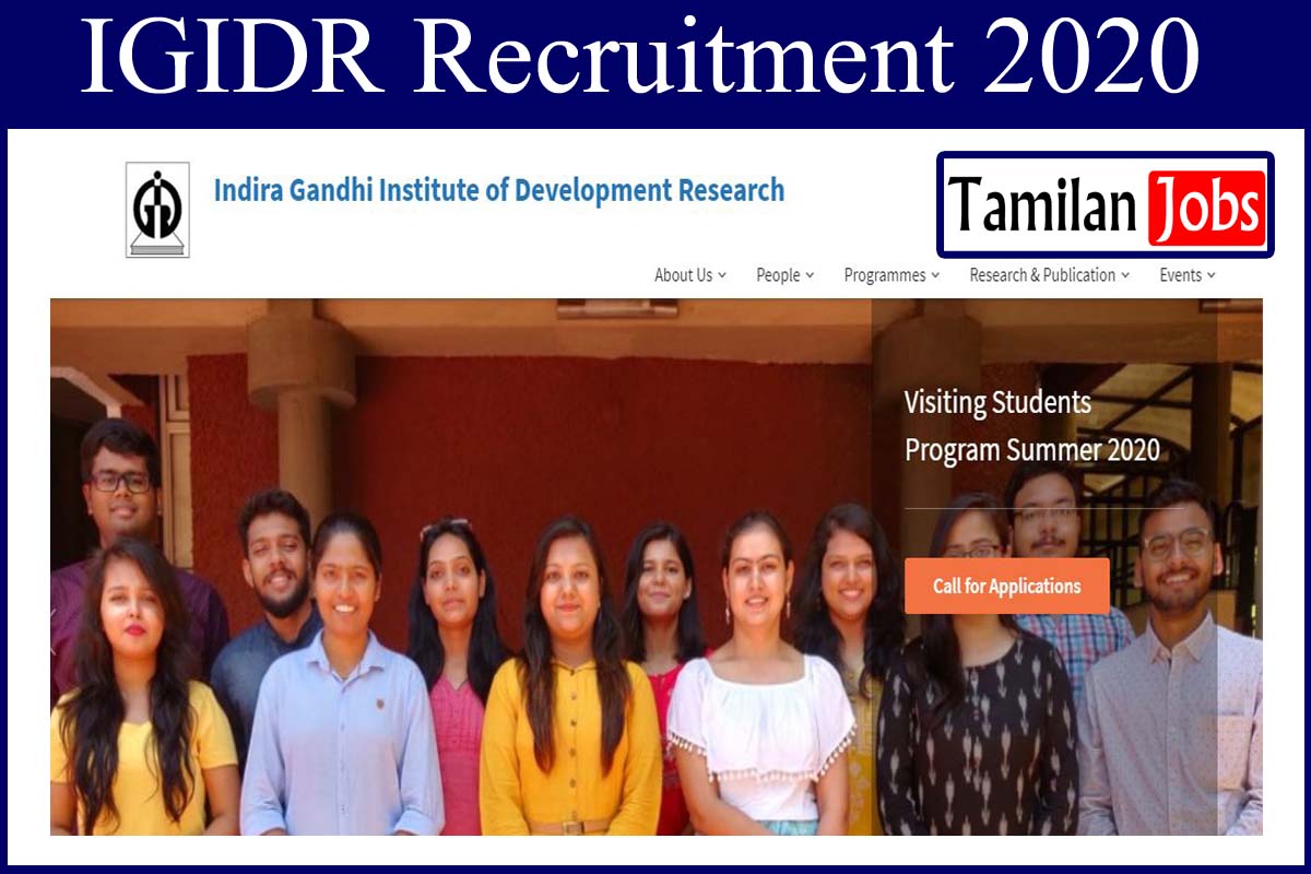 IGIDR Recruitment 2020