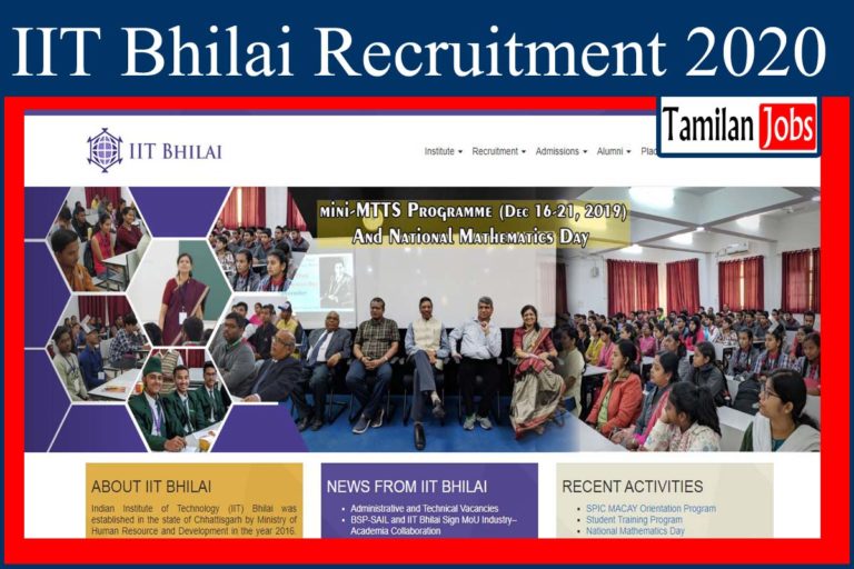 IIT Bhilai Recruitment 2020