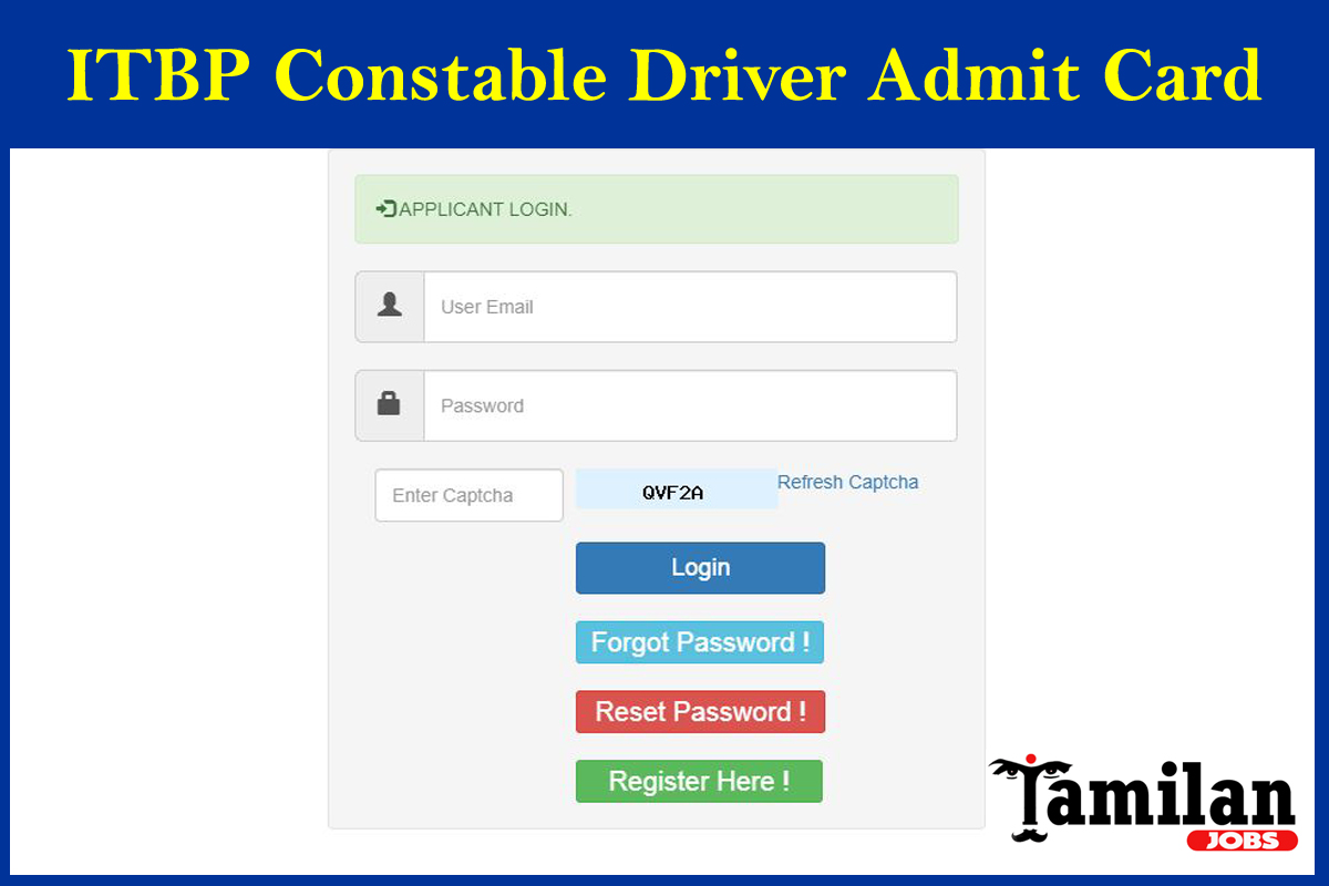 ITBP Constable Driver Admit card 2019 2020