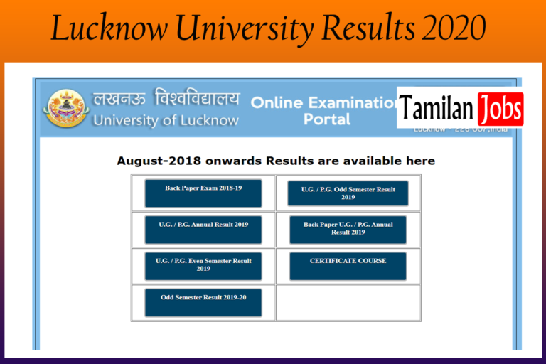 Lucknow university results 2020