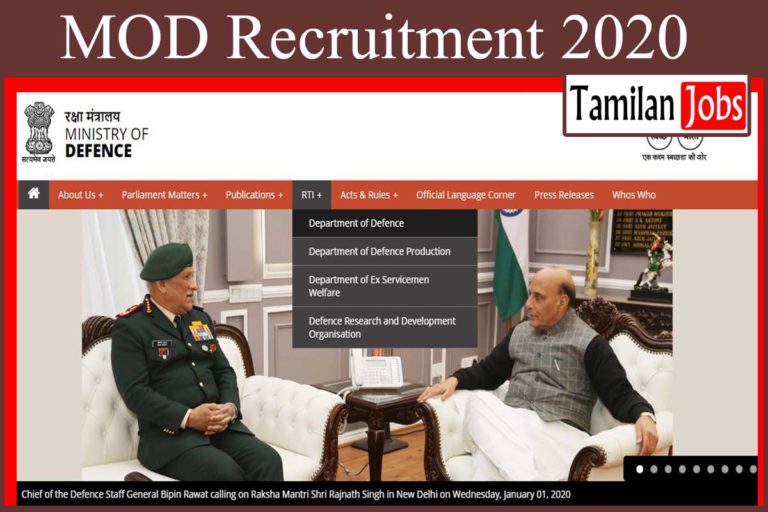 MOD Recruitment 2020