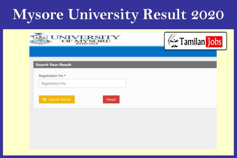 Mysore University Result 2020
