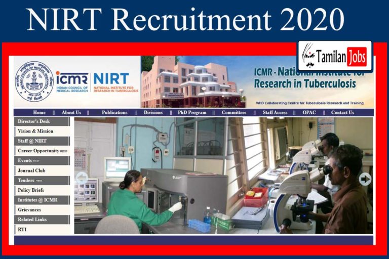NIRT Recruitment 2020