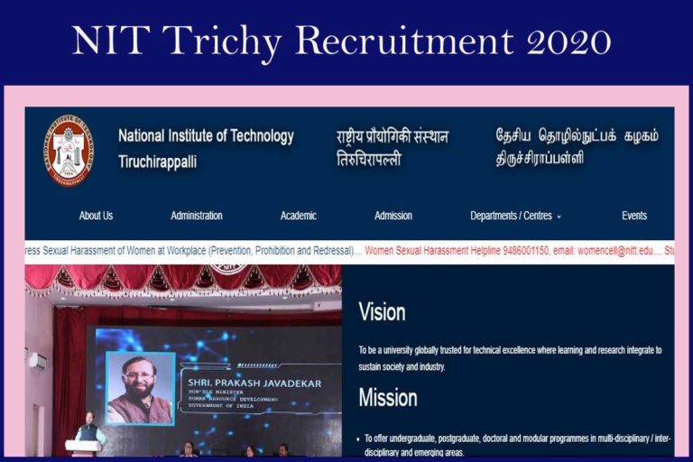 NIT Trichy Recruitment 2020