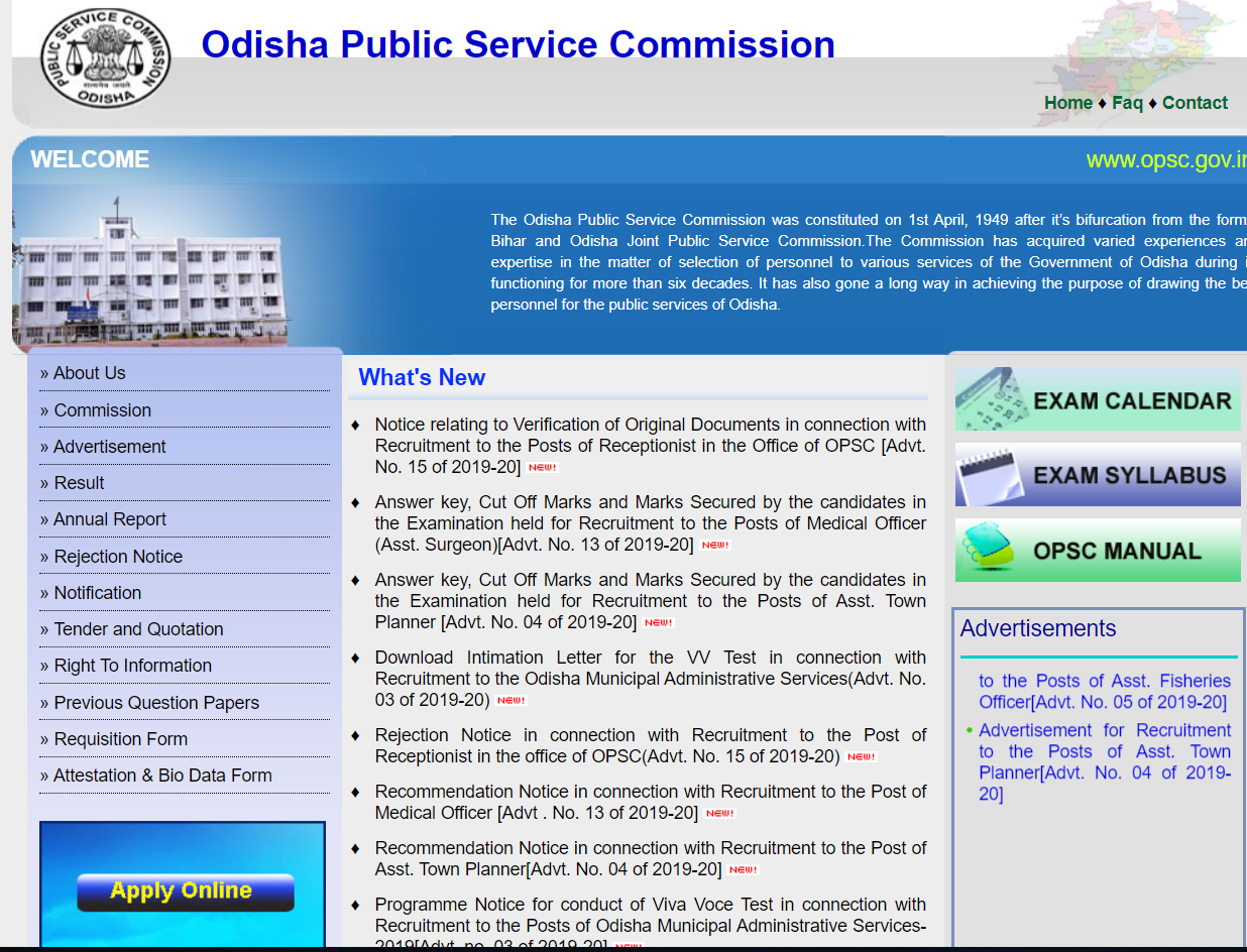 OPSC Medical Officer Answer Key 2020