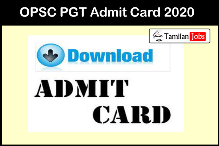 OPSC PGT Admit Card 2020