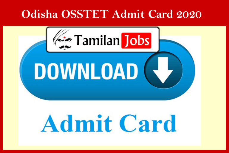 OSSTET Admit Card 2020