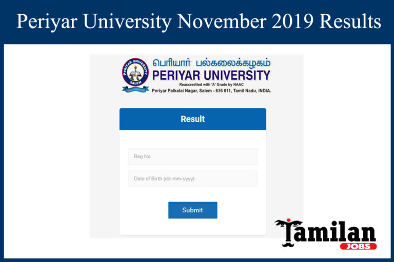 Periyar University Novermber Results