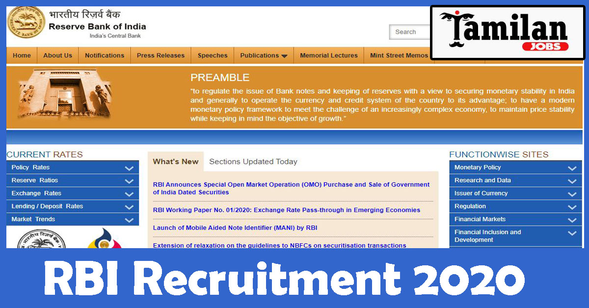 Rbi Recruitment 2020