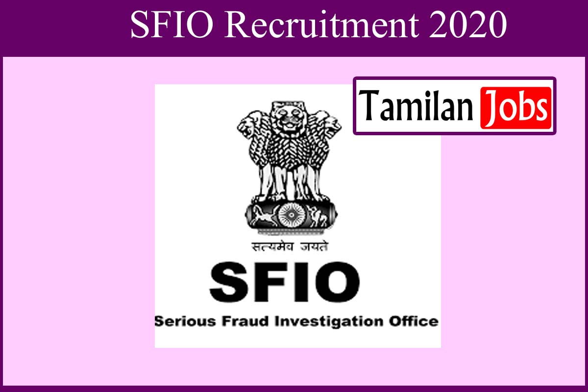 SFIO Recruitment 2020