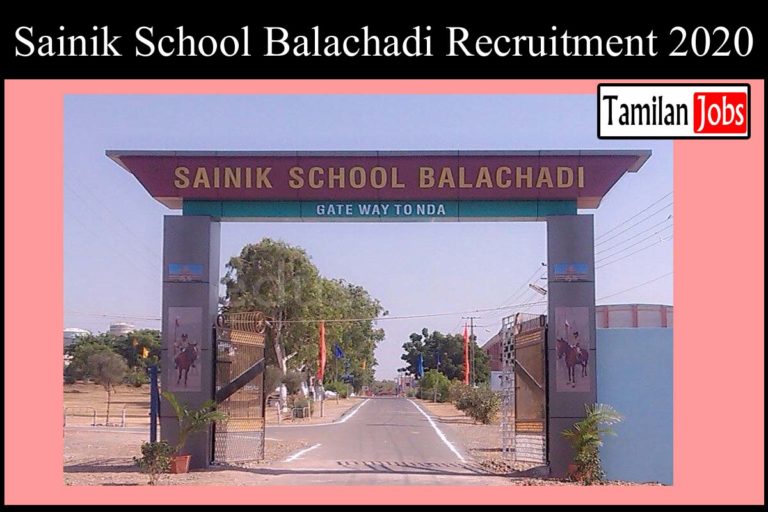 Sainik School Balachadi Recruitment 2020