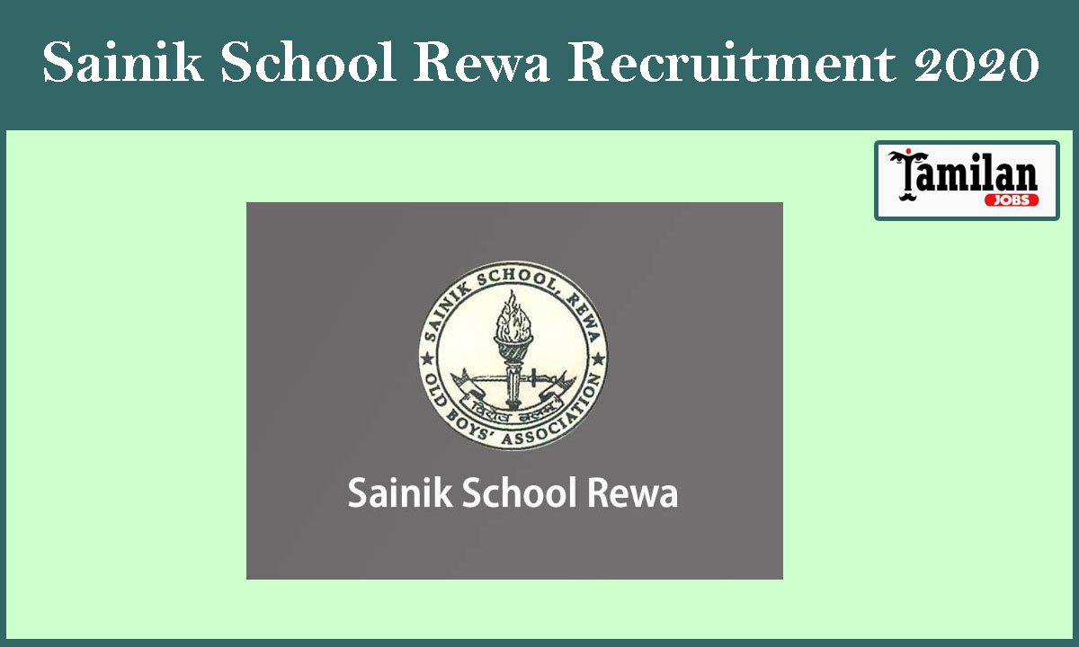 Sainik School Rewa Recruitment 2020