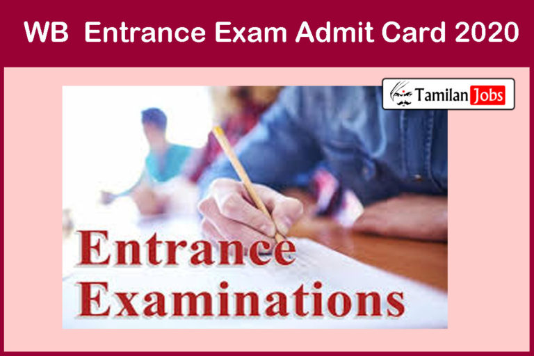 WB  Entrance Exam Admit Card 2020