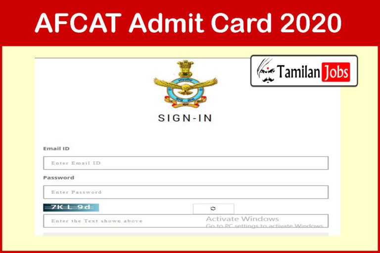 AFCAT Admit Card 2020