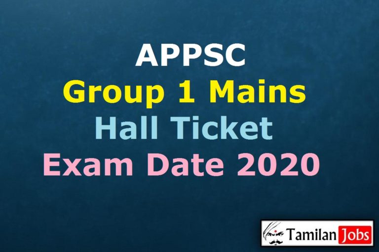 APPSC Group 1 Mains Hall Ticket 2020