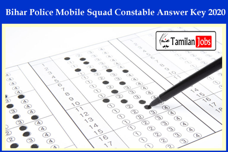 Bihar Police Mobile Squad Constable Answer Key 2020