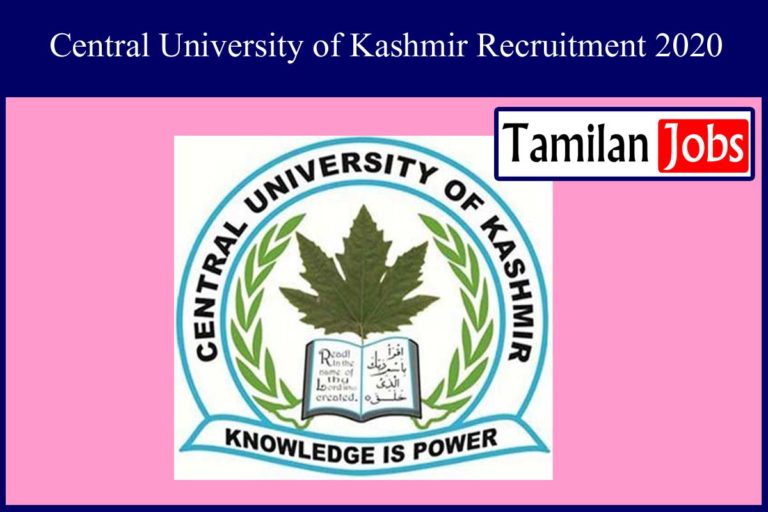 Central University of Kashmir Recruitment 2020