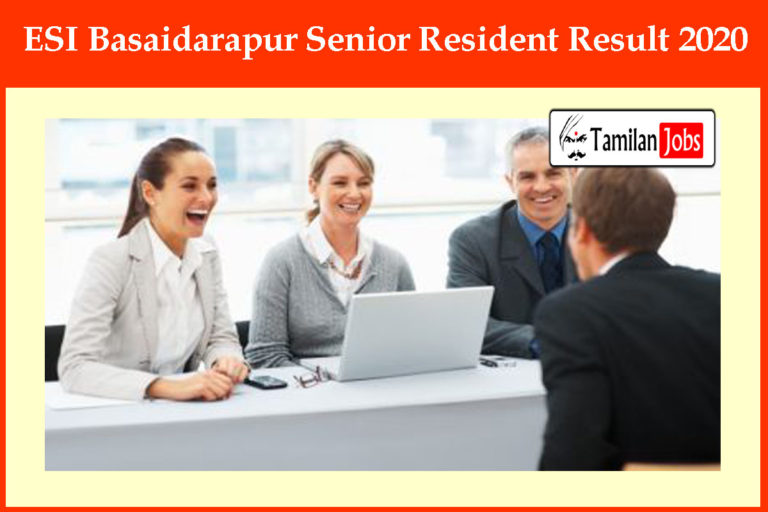 ESI Basaidarapur Senior Resident Result 2020