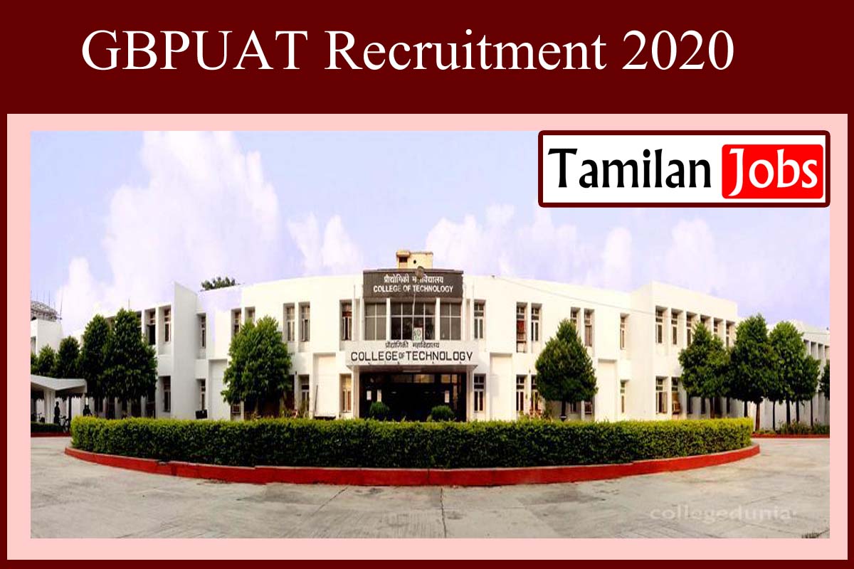 GBPUAT Recruitment 2020