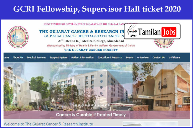 GCRI Fellowship, Supervisor Hall ticket 2020