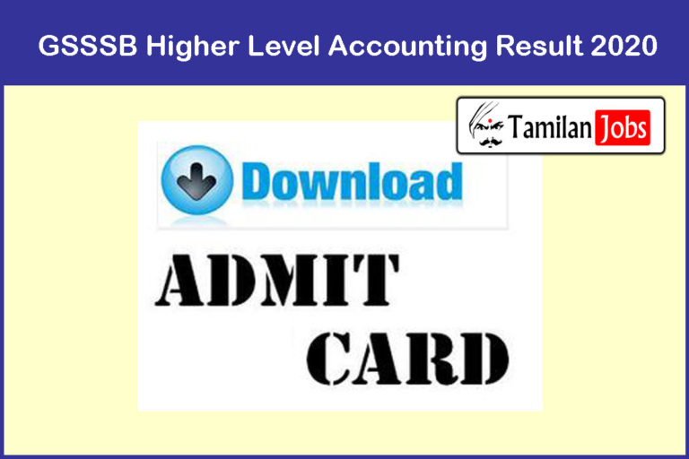 GSSSB Higher Level Accounting Result 2020