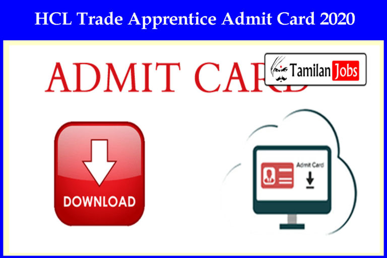 HCL Trade Apprentice Admit Card 2020