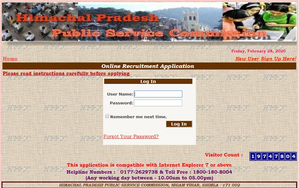 HPPSC Forest Service Admit Card 2020