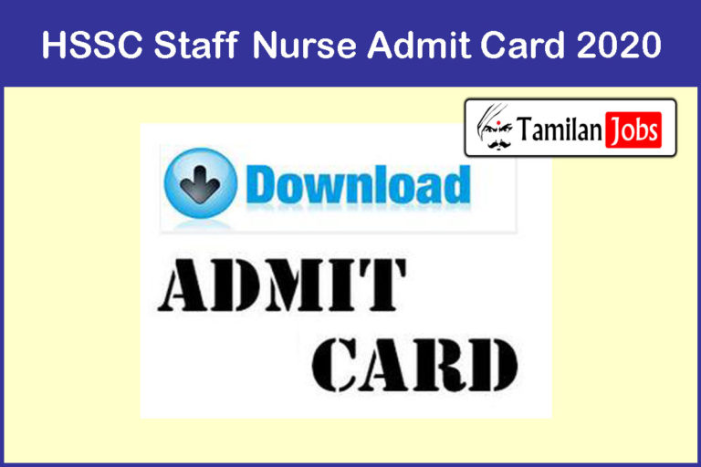 HSSC Staff Nurse Admit Card 2020