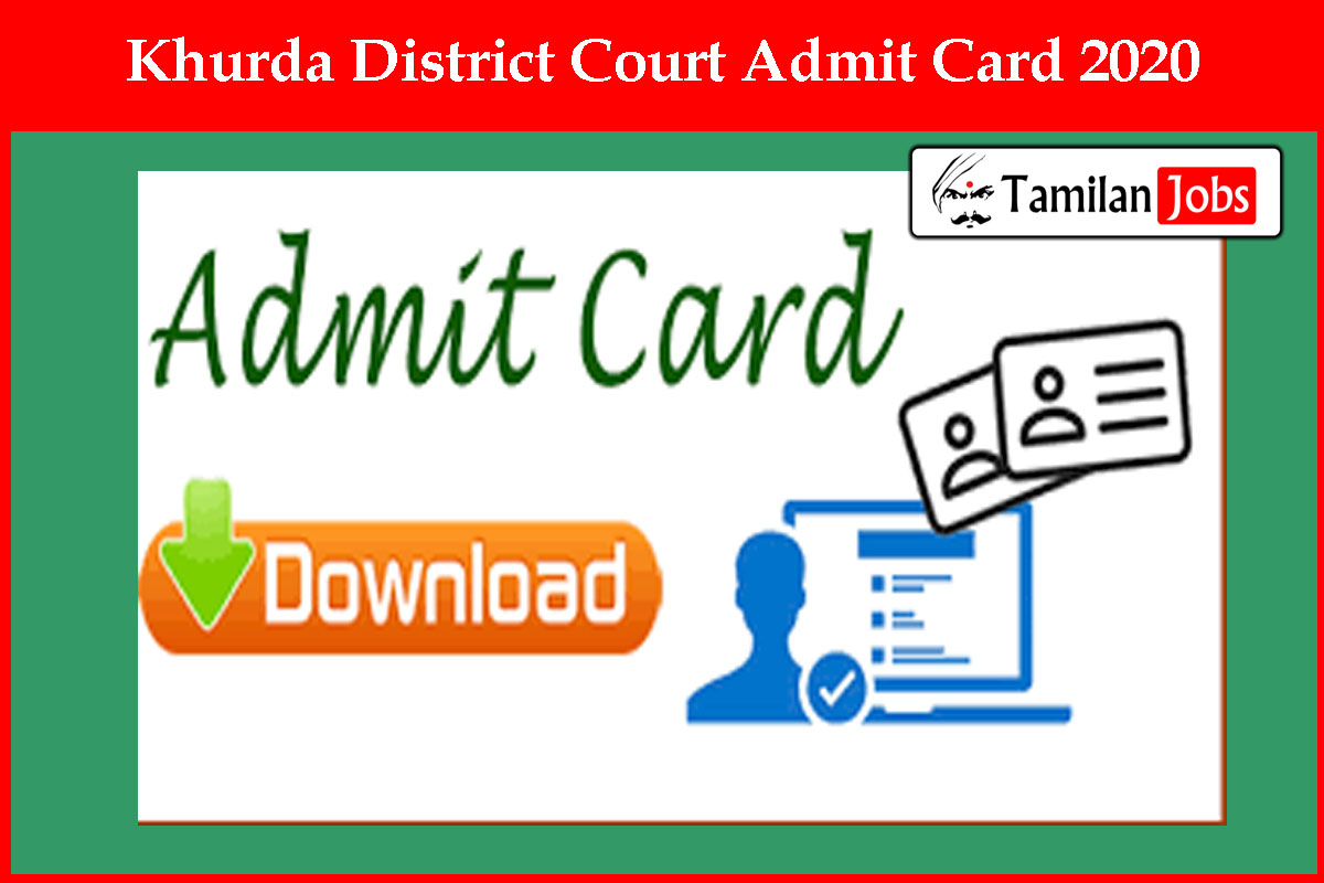 Khurda District Court Admit Card 2020
