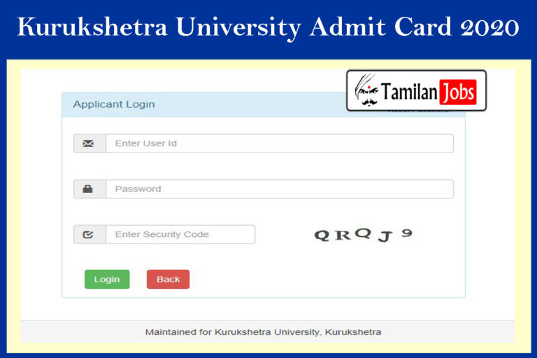 Kurukshetra University Admit Card 2020