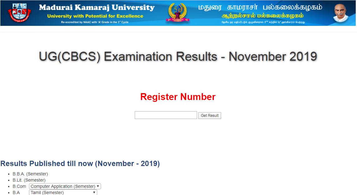 MKU Result 2019