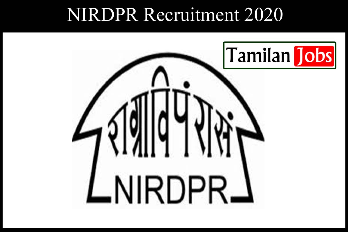 Nirdpr Recruitment 2020