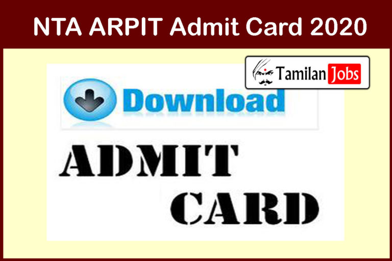 NTA ARPIT Admit Card 2020
