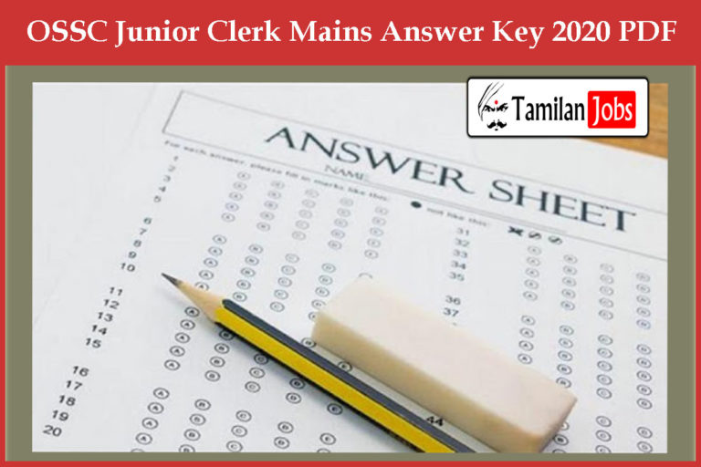 OSSC Junior Clerk Mains Answer Key 2020 PDF
