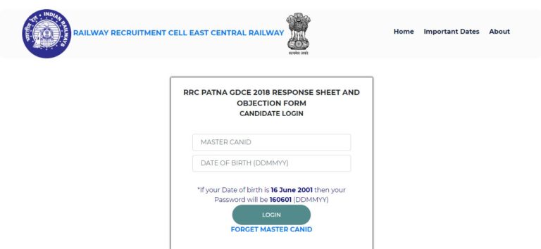 RRC Patna GDCE Answer Key 2020