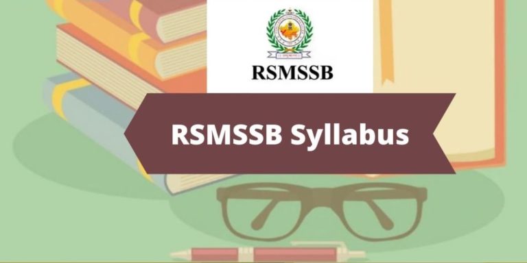RSMSSB Pharmacist Syllabus 2020 Download PDF