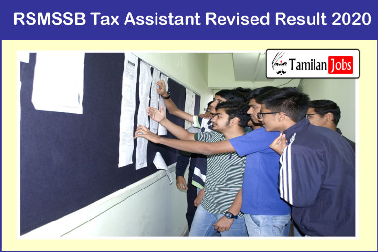 RSMSSB Tax Assistant Revised Result 2020